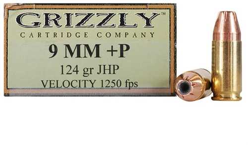 9mm Luger 124 Grain Hollow Point 20 Rounds grizzly Ammunition