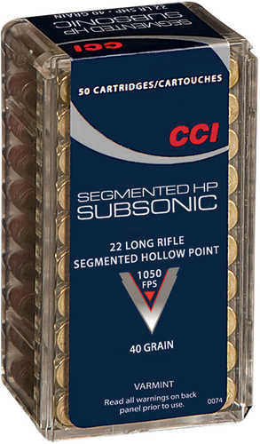 22 Long Rifle 40 Grain Hollow Point 50 Rounds CCI Ammunition