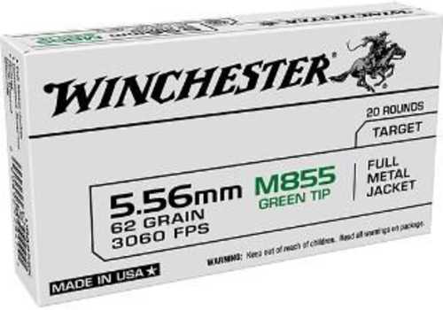 5.56mm Nato 62 Grain FMJ 20 Rounds Winchester Ammunition