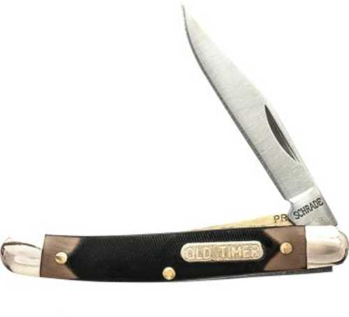 Old Timer 18OTCP Mitey 2" Folding Clip Point Plain 7Cr17MoV High Carbon SS Blade Sawcut Handles With Nick