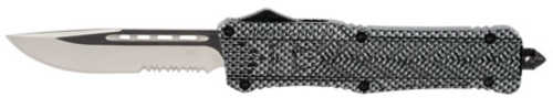 Cobra Tec Knives CTK-1 Large 3.75" D2 Steel Partially Serrated Drop Point Aluminum Alloy Carbon Fiber Handle