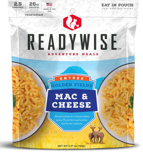 Wise Foods Outdoor Kit Golden Fields Mac And Cheese Cheesy Pasta 6 Per Case 2.5 Servings Camping