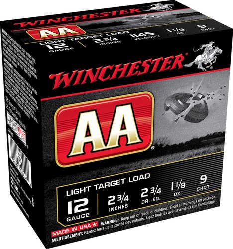 12 Gauge 2-3/4" Lead #9  1-1/8 oz 25 Rounds Winchester Shotgun Ammunition