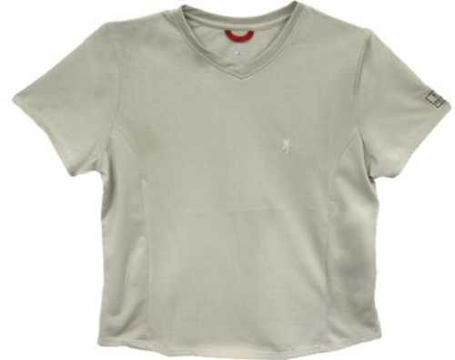 Browning Women's Short Sleeve V-neck Perfrmnce T-shirt Medium Sand