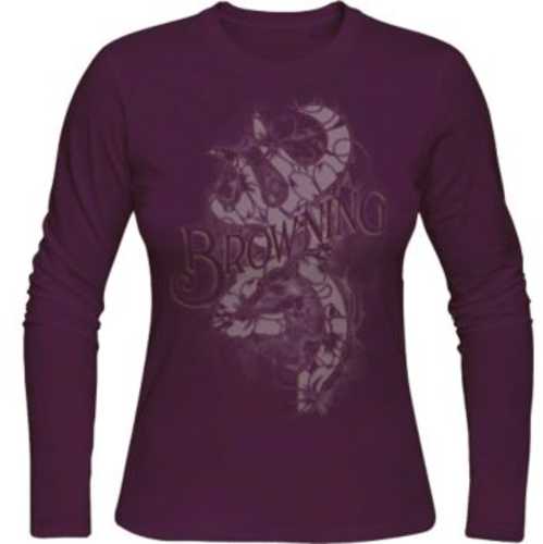 Browning Women's Longsleeve Bead Buckmark Shirt Small Purple