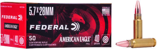 5.7x28MM 40 Grain Full Metal Jacket 50 Rounds Federal Ammunition