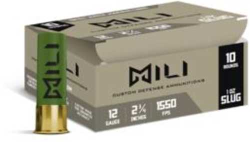 12 Gauge 2-3/4" Lead Slug oz 10 Rounds Mili Ammunition Shotgun