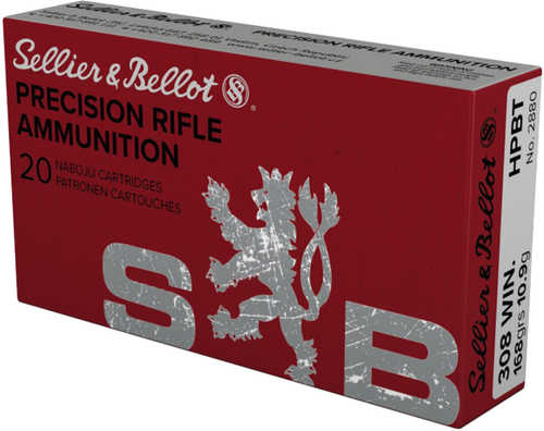 308 Win 168 Grain Hollow Point 20 Rounds Sellier & Bellot Ammunition 308 Winchester