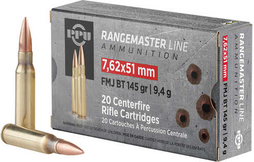 7.62 NATO 145 Grain FMJ 20 Rounds PPU Ammunition