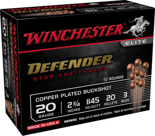 20 Gauge 2-3/4" Copper 3 Buck   10 Rounds Winchester Shotgun Ammunition