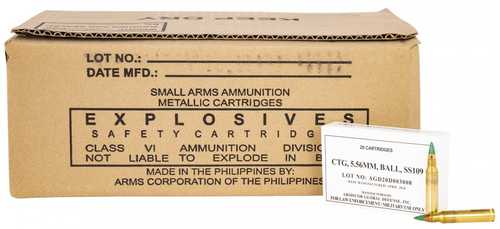 5.56mm Nato 62 Grain Full Metal Jacket 20 Rounds Armscor Ammunition