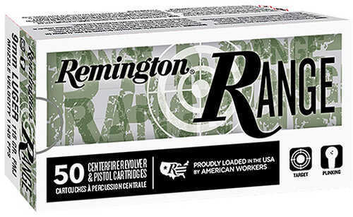 9mm Luger 124 Grain FMJ 50 Rounds Remington Ammunition