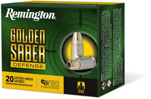 Remington Golden Saber Defense 45 ACP 230 Grain Jacket Hollow Point (BJHP) 20 Per Box