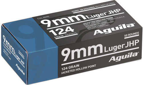 Aguila Personal Defense 9mm Luger 124 Gr 1150 Fps Jacketed Hollow Point (JHP) 50 Round Box