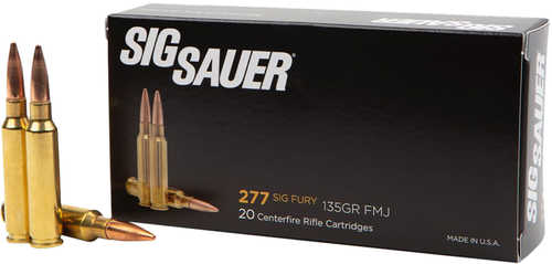 Sig Sauer E277SFB13520 Elite Ball 277 Sig Fury 135 Gr 2750 Fps Full Metal Jacket (FMJ) 20 Bx/10 Cs