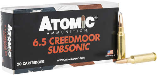 Atomic Ammunition 00482 Rifle Subsonic 6.5 Creedmoor 129 Gr Jacketed Hollow Point (JHP) 20 Bx/10 Cs