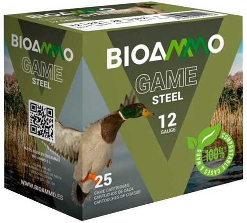 BIOAMMO Steel Game Waterfowl Shotshells 12Ga 2-3/4" 1-1/16Oz 1295 Fps #4 25/ct