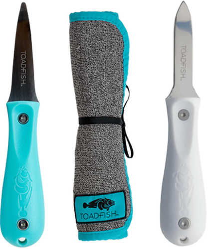 Toadfish Shucker&#39;s Bundle - Put &#39;Em Back Oyster Knife, Professional Oyster Knife &amp; Cut-Proof Shucking Cloth