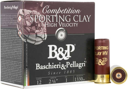 B&P Sporting Clays High Velocity 12 Gauge 2.75" 1 Oz 8 Shot 25 Per Box