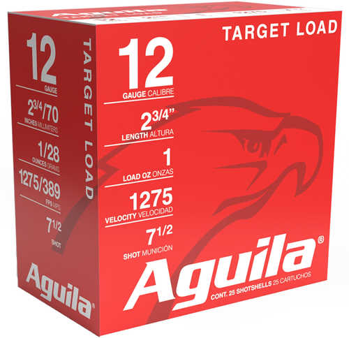 12 Gauge 2-3/4" Target 7-1/2  1 oz 25 Rounds Aguila Shotgun Ammunition