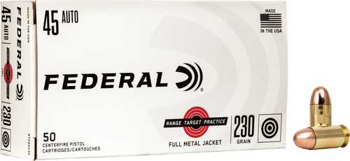 45 ACP 230 Grain Full Metal Jacket 50 Rounds Federal Ammunition