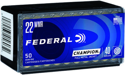 22 Win Mag Rimfire 40 Grain Full Metal Jacket 50 Rounds Federal Ammunition Winchester Magnum