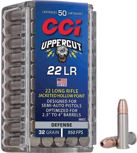 CCI Uppercut Defense 22LR 32gr Jacketed Hollow Point 50 Per Box