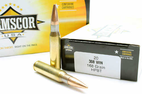 308 Win 168 Grain Hollow Point 20 Rounds Armscor Ammunition 308 Winchester