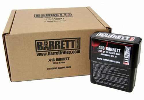 416 Barrett 395 Grain Solid 80 Rounds Ammunition