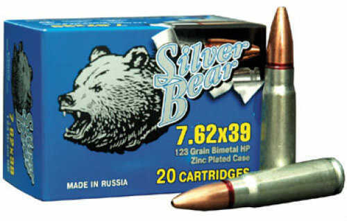 7.62X39mm 123 Grain Hollow Point 500 Rounds BEAR Ammunition