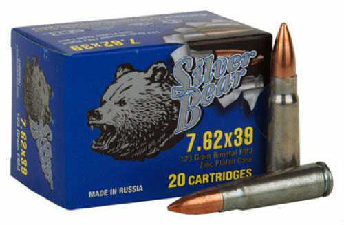 7.62X39mm 124 Grain Full Metal Jacket 500 Rounds BEAR Ammunition