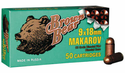9mm Makarov 94 Grain Full Metal Jacket 50 Rounds BEAR Ammunition