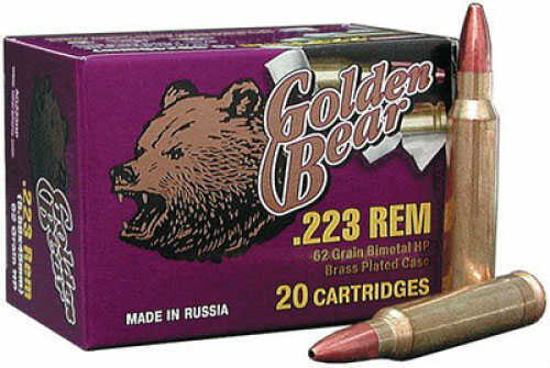 223 Rem 55 Grain Hollow Point 500 Rounds BEAR Ammunition 223 Remington