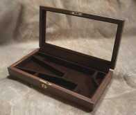 Glass Top Walnut Display Case for Colt Army or Navy Cap and Ball Revolvers.