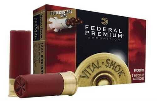 12 Gauge 3" Lead 00 Buck  12 Pellets 5 Rounds Federal Shotgun Ammunition