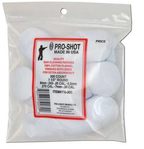 Pro-Shot 11/2-300 Cotton Flannel Pouches 1.5" Round 6mm-30 Caliber