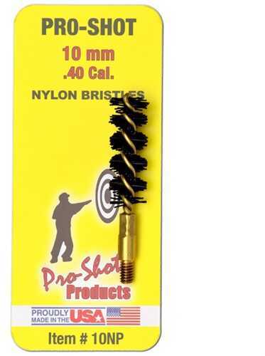 Pro-Shot 10NP Pistol Brush .40 Cal,10mm Handgun Nylon,Brass 1.75"