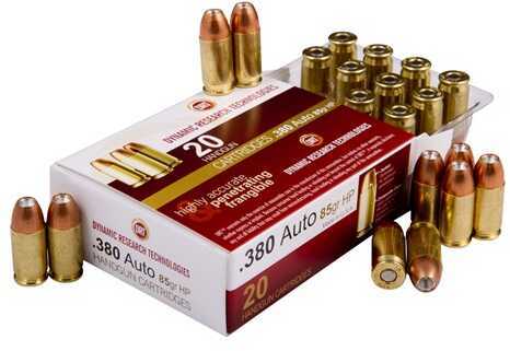 380 ACP 85 Grain Hollow Point 20 Rounds Dynamic Research Ammunition