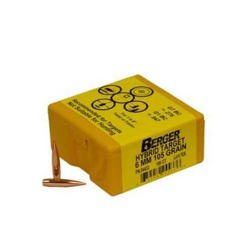 Berger 6mm .243 Diameter 105 Grain Hybrid Target 100 Count