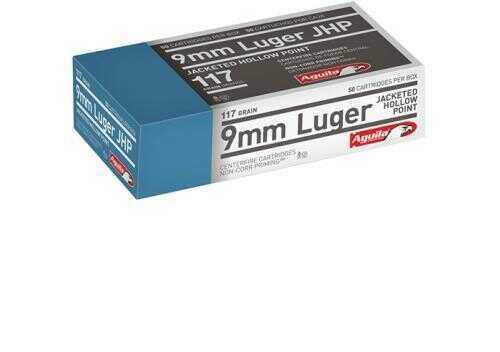 9mm Luger 117 Grain Jacketed Hollow Point 50 Rounds Aguila Ammunition