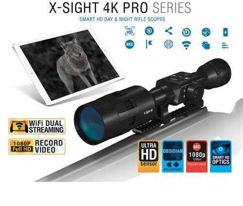 ATN X-Sight 4K Pro Smart HD Optics 5-20x Obsidian IV Dual Core Day/Night Mode 1080 Display Record Video Captures Picture