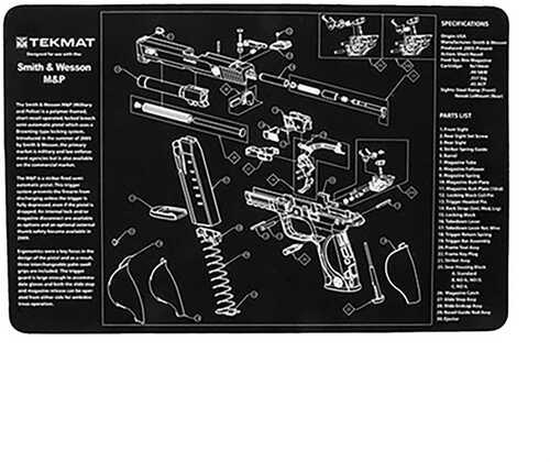 TekMat S&W M&P Pistol Mat 11"x17" Black Includes Small Microfiber TekTowel Packed In Tube R17-SW-MP