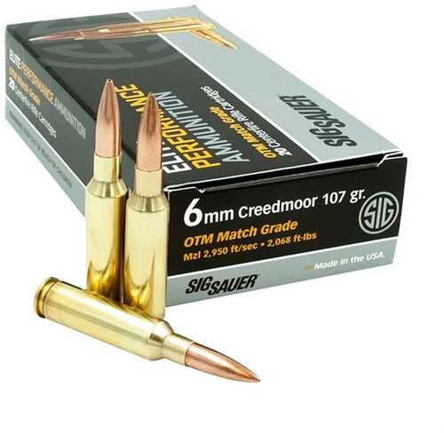 6mm Creedmoor 107 Grain Open Tip Match 20 Rounds Sig Sauer Ammunition