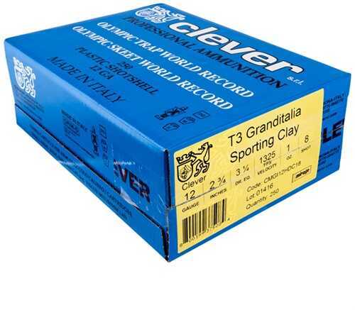 12 Gauge 2-3/4" Lead #8  1 oz 250 Rounds Clever Shotgun Ammunition