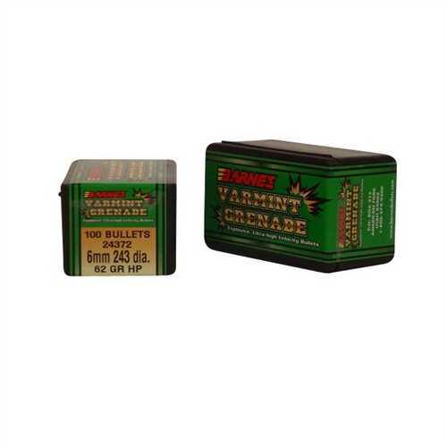 Barnes 6MM 62 Grains Varmint Grenade 100/Box