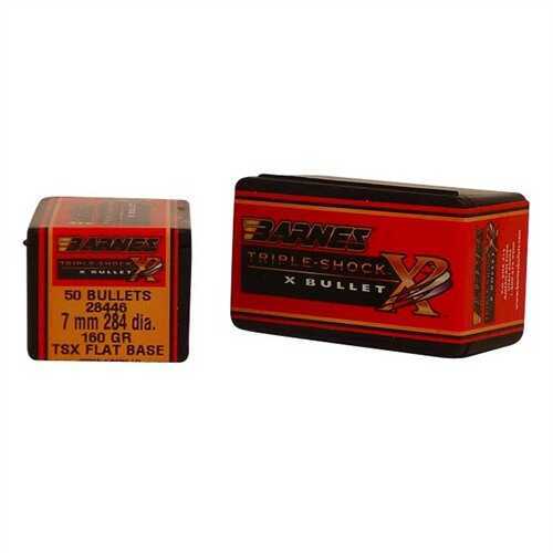 Barnes All Copper Triple-Shock X Bullet 7MM Caliber 160 Grain Flat Base 50/Box Md: 28446