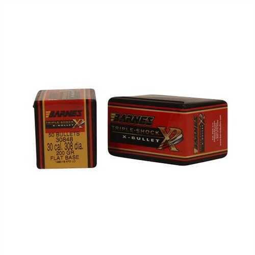 Barnes All Copper Triple-Shock X Bullet 30 Caliber 200 Grain Flat Base 50/Box Md: 30848