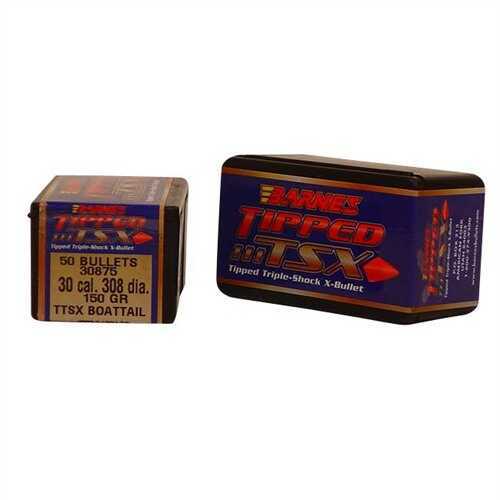 Barnes TIPPED TSX .308/30Cal 50 Count 150Gr Ballistic Tip Boat Tail California Certified Nonlead 30366