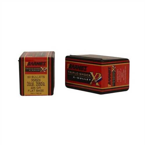 Barnes All Copper Triple-Shock X Bullet 358 Winchester 225 Grain Flat Base 50/Box Md: 35824