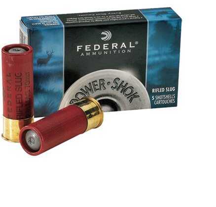 12 Gauge 2-3/4" Lead Slug  1 oz 5 Rounds Federal Shotgun Ammunition